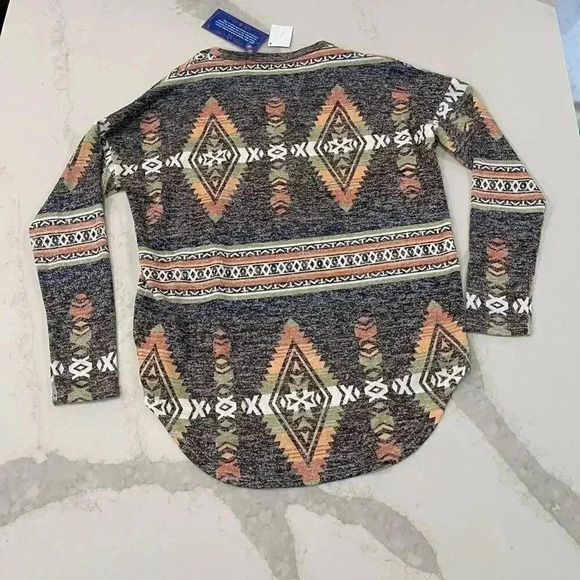 Panhandle NWT Scoop Neck Southwestern Print Knit 3/4 Sleeve Blouse Women’s XS - Picture 5 of 5